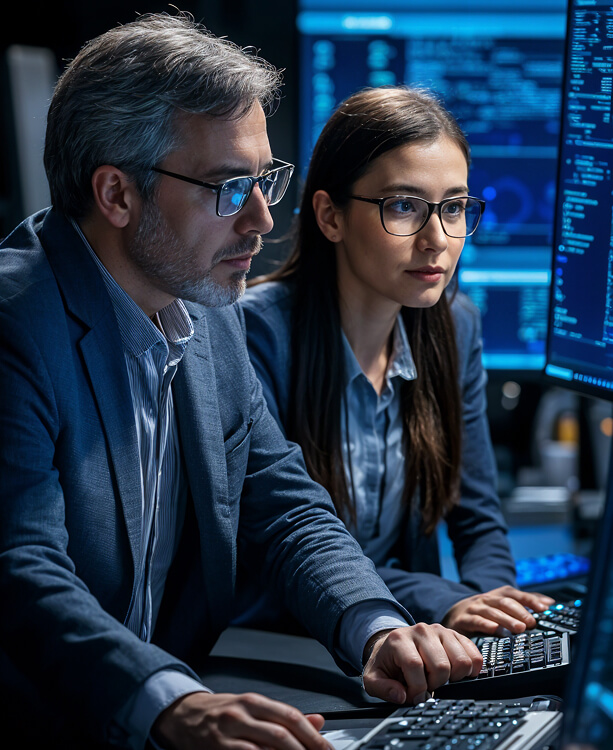 Cybersecurity experts performing penetration testing